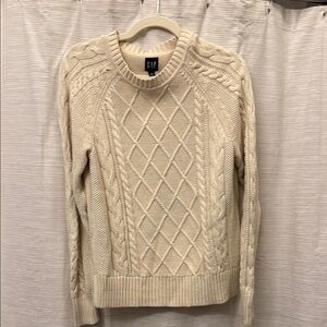 GAP Ivory Cable Knit Pullover